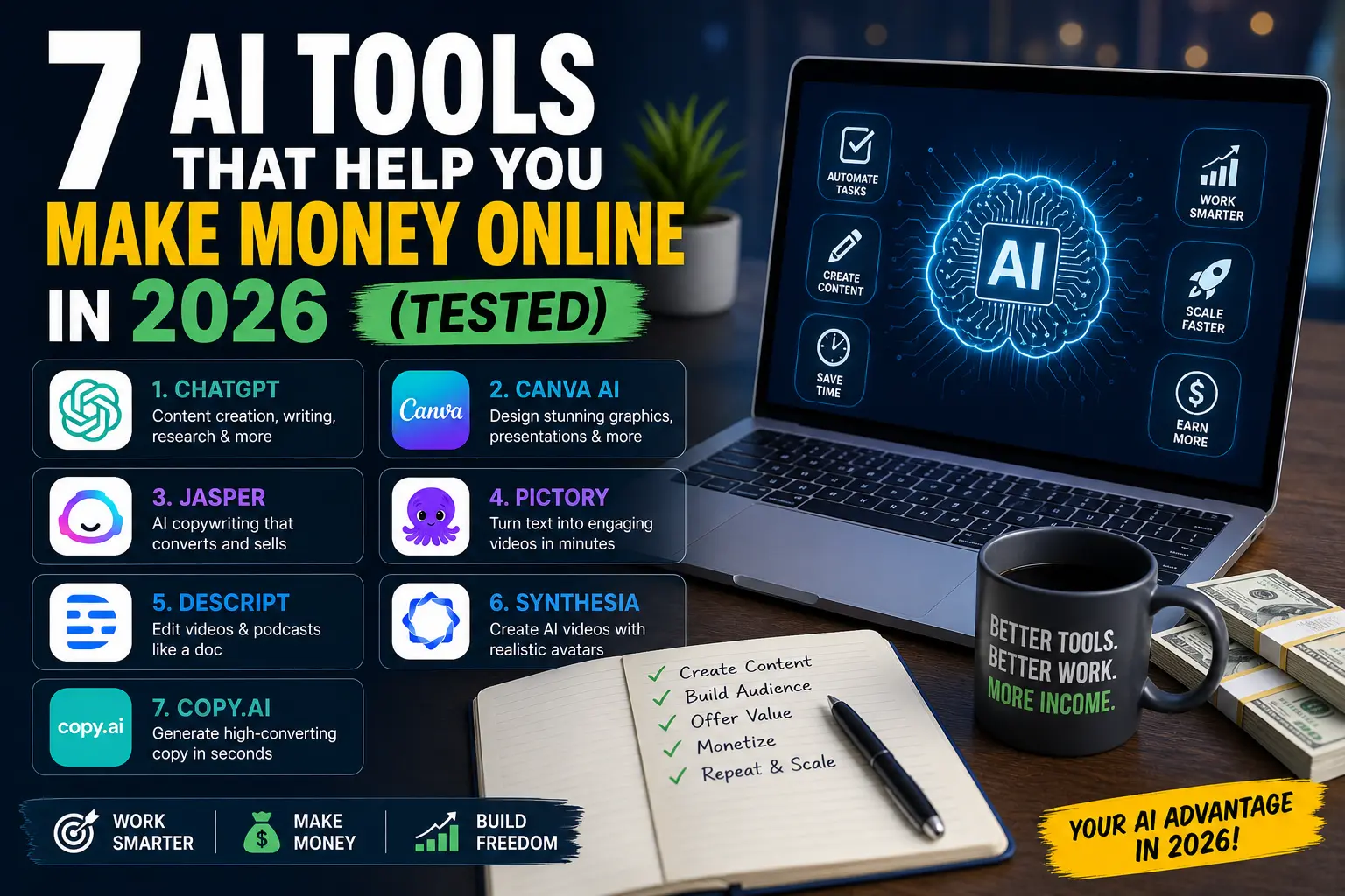 7 AI Tools That Help You Make Money Online in 2026 — Tested by Creovate
