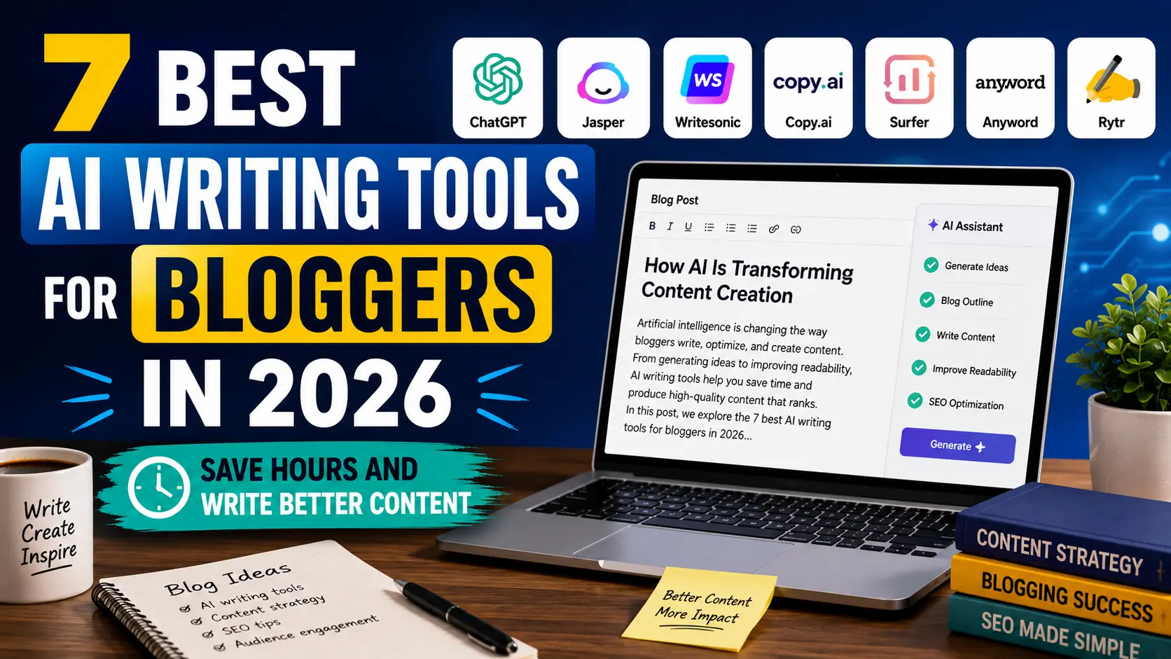 7 Best AI Writing Tools for Bloggers in 2026