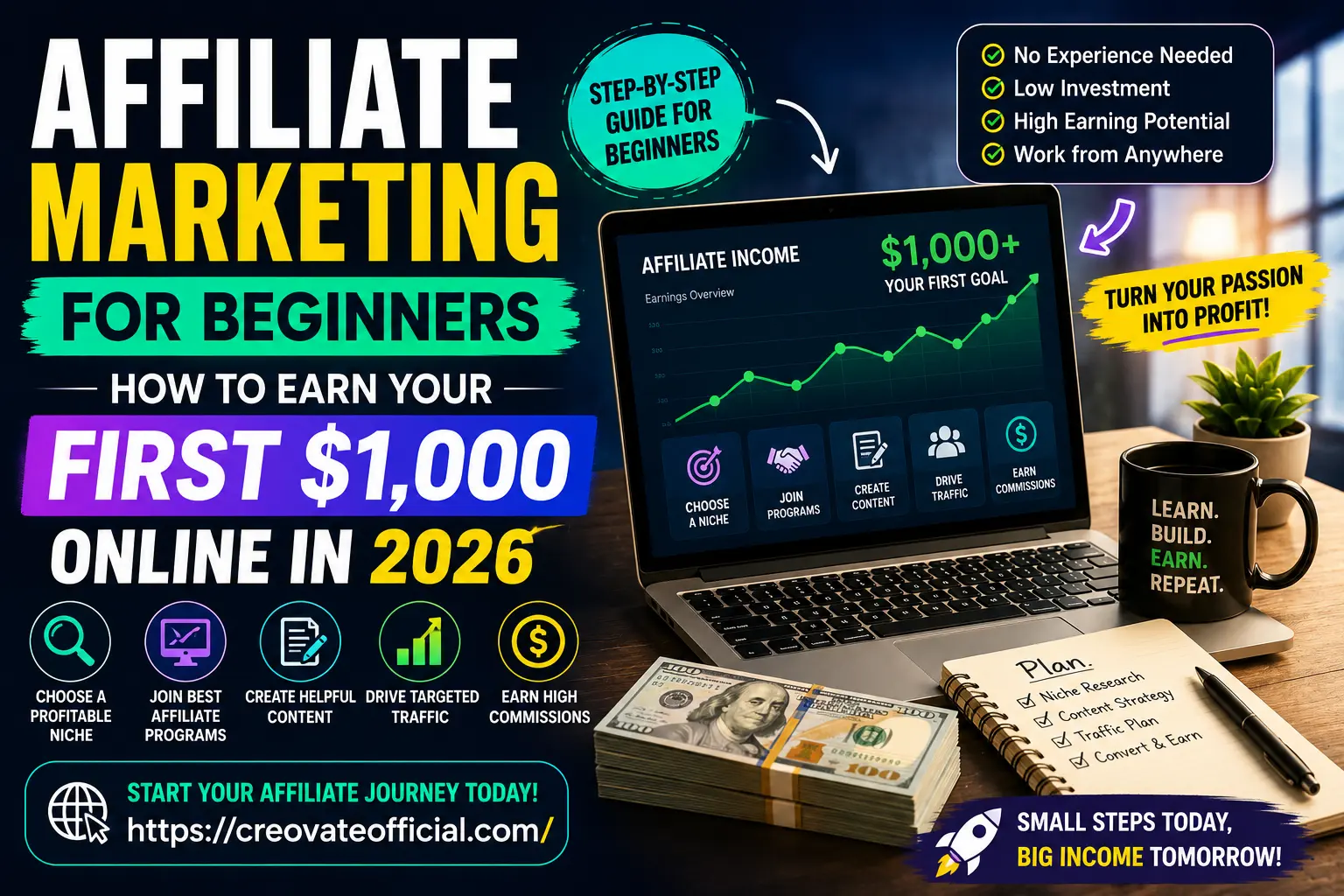 Affiliate Marketing for Beginners: How to Earn Your First $1,000 Online in 2026