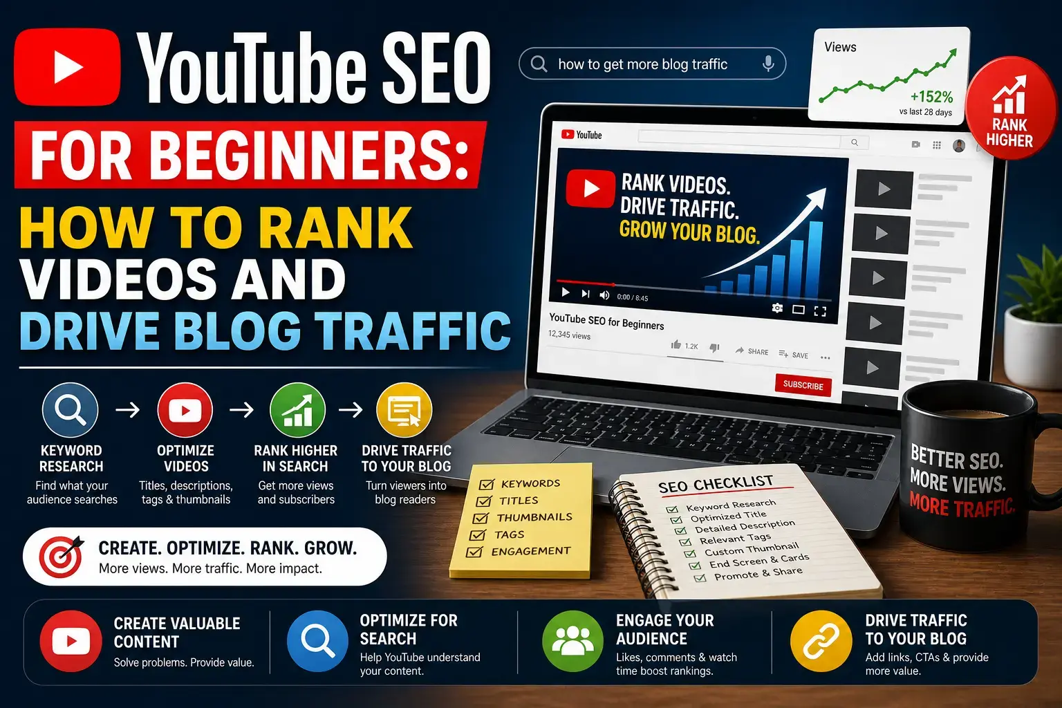 YouTube SEO for Beginners How to Rank Videos and Drive Blog Traffic - Creovate