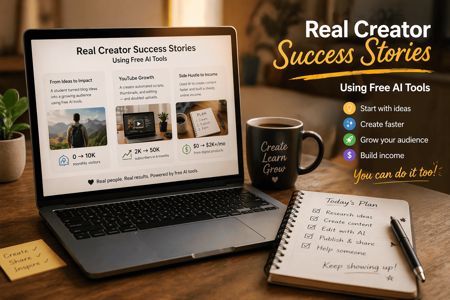 Digital creator success using AI tools