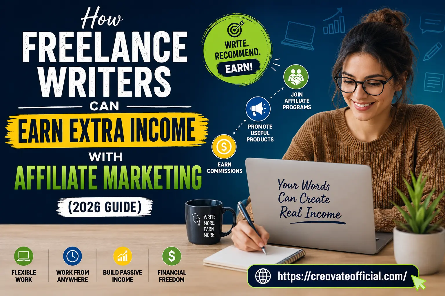 How freelance writers can earn extra income with affiliate marketing: write useful content, join affiliate programs, promote products readers trust, and earn commissions — 2026 guide.