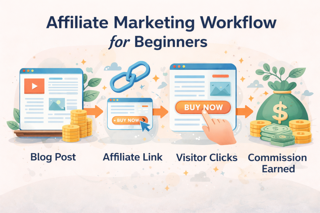 Affiliate marketing workflow stages