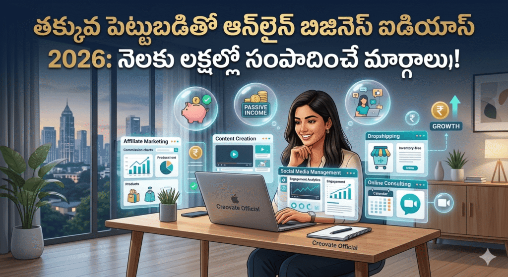 Low Investment Online Business Ideas in Telugu)